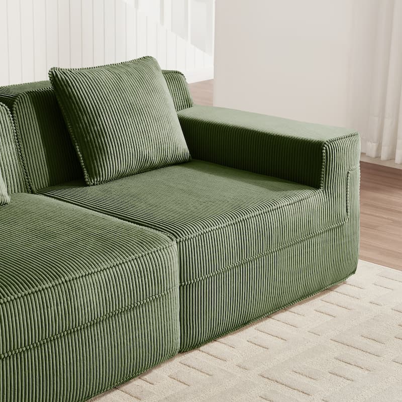 2-Seater Loveseat Boneless Sofa Couch with Deep Seat, Comfortable Modular Sofa Couch with Throw Pillows
