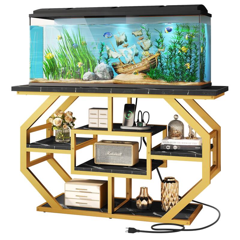 Moasis 55-75 Gallon Aquarium Stand with Power Outlet,Console Table for Entryway