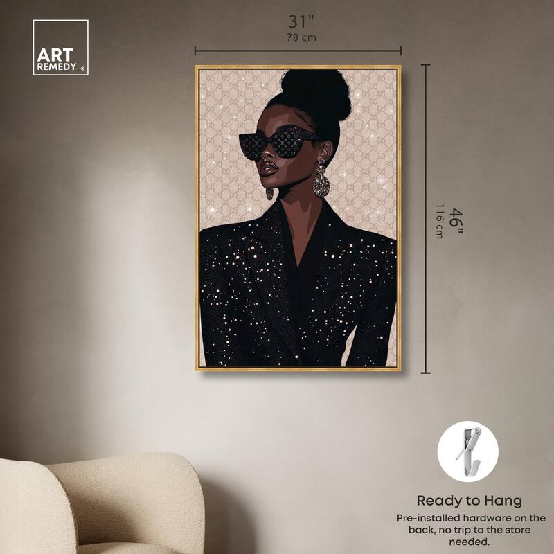 Elegant Woman Sparkle Canvas by Art Remedy