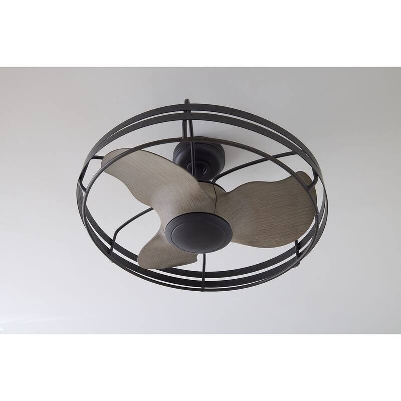 Bastrop Collection 26 in. Three-Blade Matte Black Transitional Ceiling Fan with 3 Speed Remote Control - 26 in x 26 in x 13.6 in