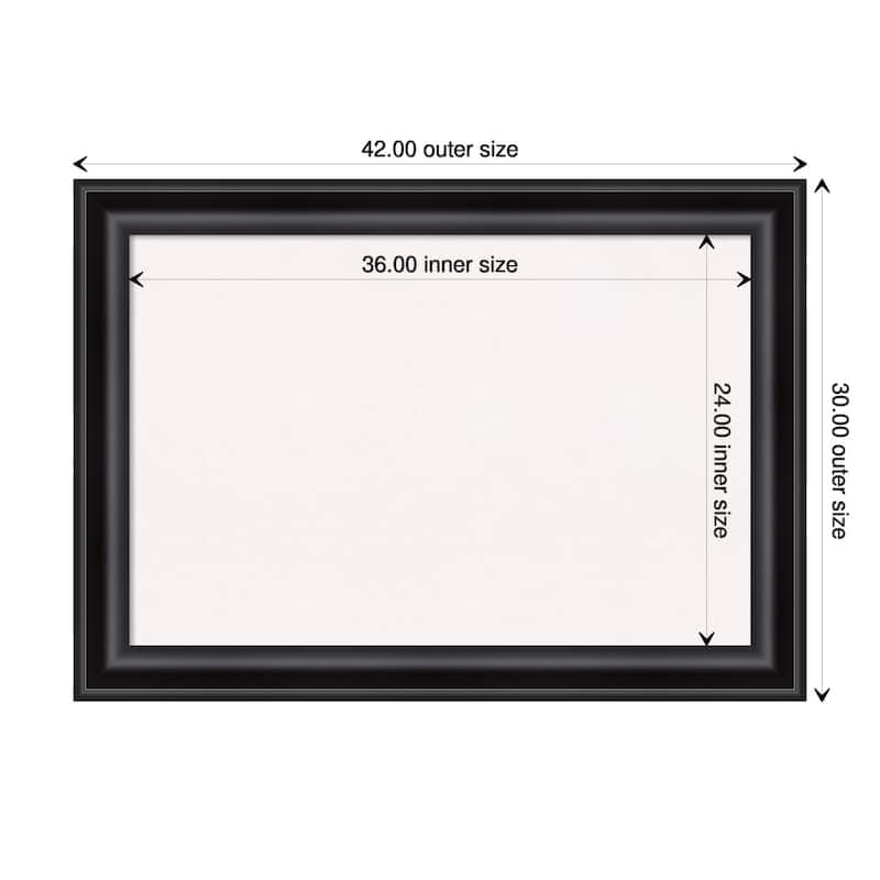 Grand Black Framed White Corkboard Bulletin Board - Board Size 36x24