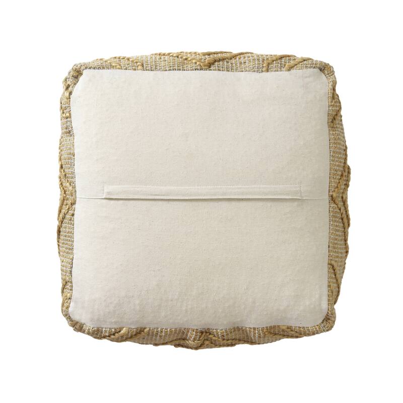 Sevita Natural Trellis Solid Hand-Woven Pouf