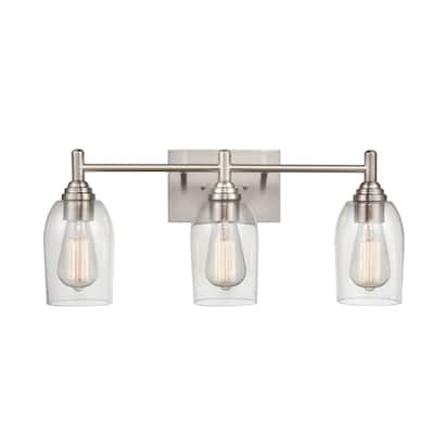 Millennium Lighting Arlett 3 Light Vanity fixture in Multiple Finishes with Clear Glass Shades