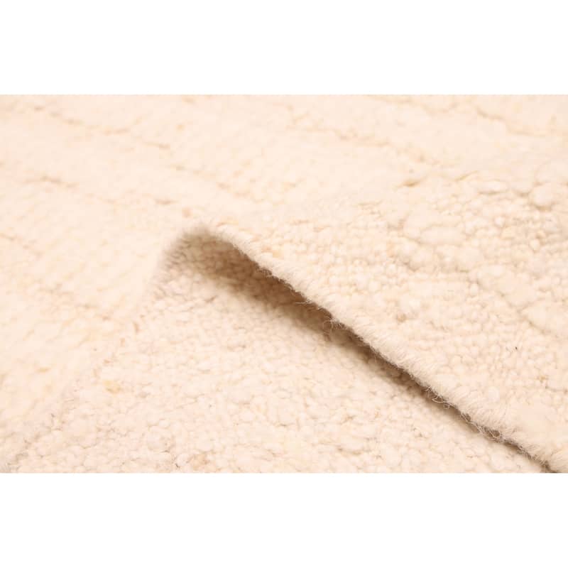 ECARPETGALLERY Hand-knotted Looma Cream Wool Rug - 8'1 x 9'10