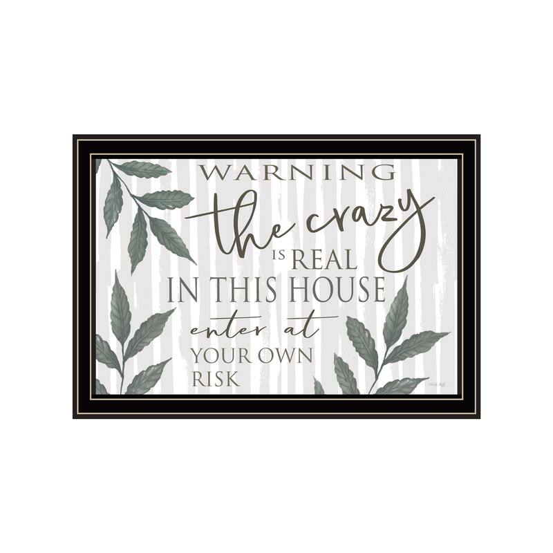 TrendyDecor4U Contemporary "The Crazy is Real" Framed Print Wall Art - Multi