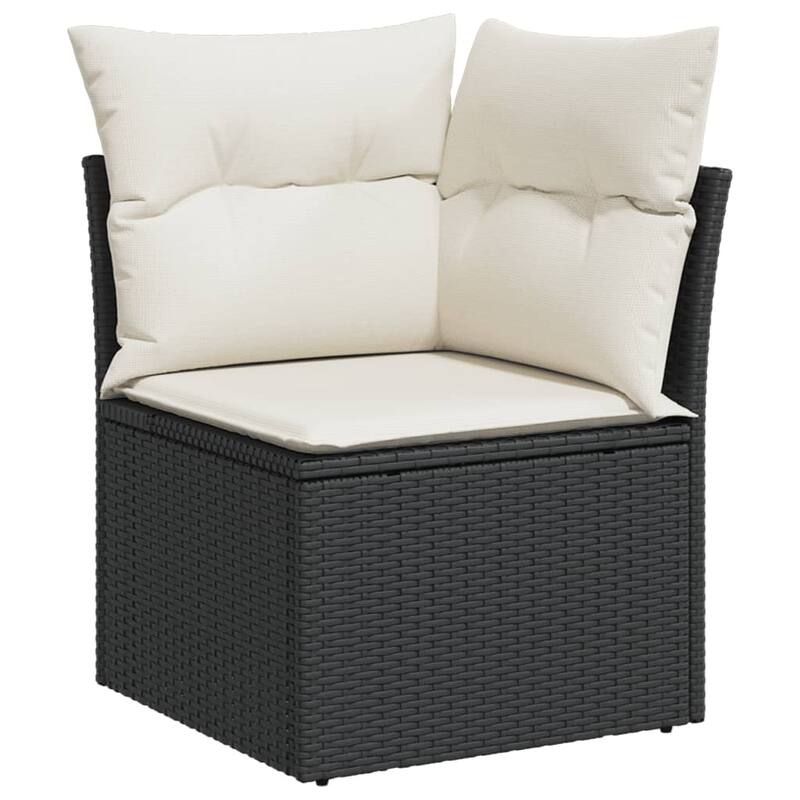 vidaXL Garden Sofa Set Black and Cream - 21.7 x 21.7 x 14.6