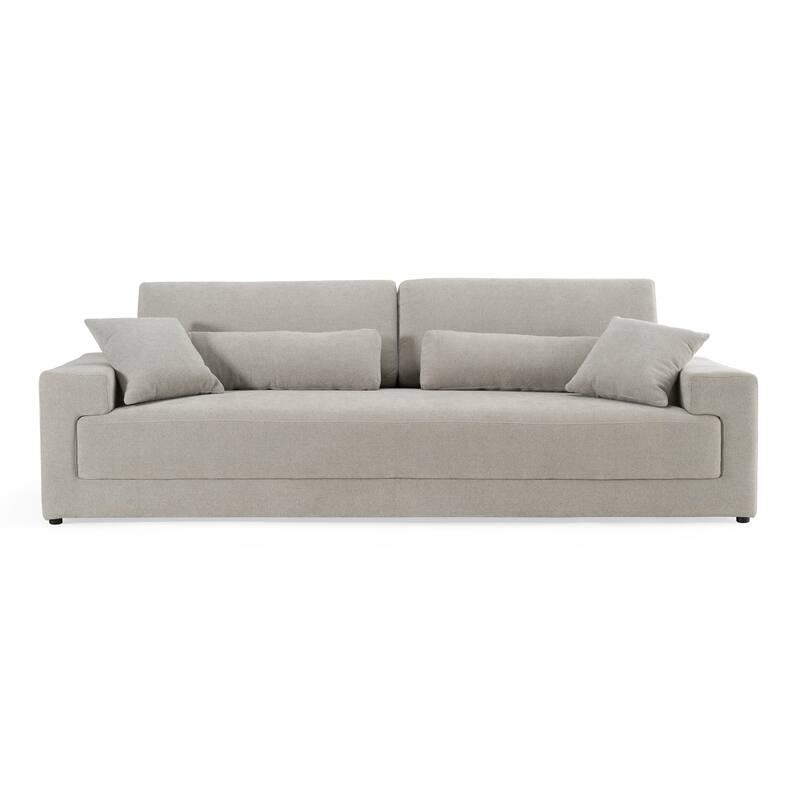 Divani Casa Loki Modern Grey Fabric 4-Seat Sofa