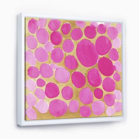 Porch & Den 'Pink Pebbles' Framed Canvas Art Print