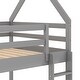 preview thumbnail 20 of 26, Distinctive Twin over Twin Low House Bunk Kids Bed with Roof,Ladder,Guardrail and House-shaped Frame