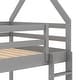 preview thumbnail 4 of 7, Modern Wood Bunk Beds Twin Size, Twin over Twin House Bed with Built-in Ladder, Montessori Floor Bunk Bed Frame with Guardrail