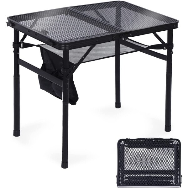 Folding Table Adjustable Height Portable Camping Table with Mesh Bag Lightweight Carry Handle for Outdoor Beach Picnic Bed Bath Beyond 35632781