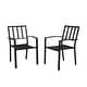 preview thumbnail 3 of 8, 2pcs Backrest Vertical Grid Wrought Iron Dining Chair, Black