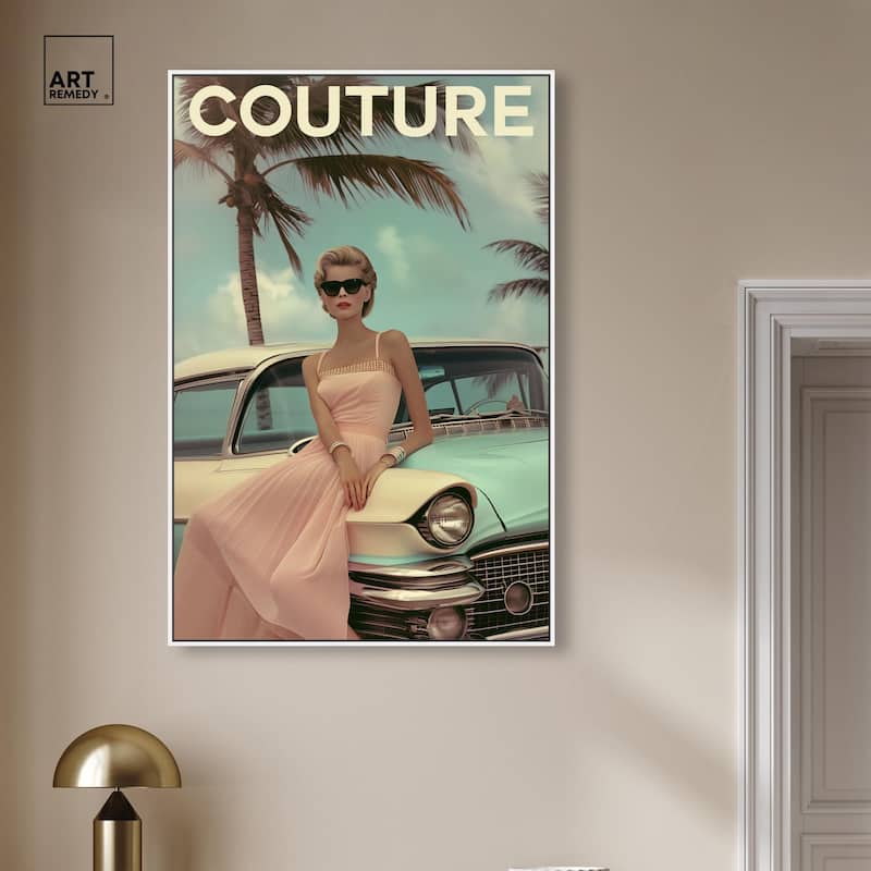 Vintage Beach Car Cover Canvas by Art Remedy