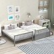 preview thumbnail 2 of 9, Convertible to 2 Full Size Platform Bunk Bed with Ladder Trundle and Safety Rail,Grey
