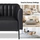 preview thumbnail 11 of 43, Alfons Industrial Leather Chair with Channel Tufting and Metal Leg by HULALA HOME