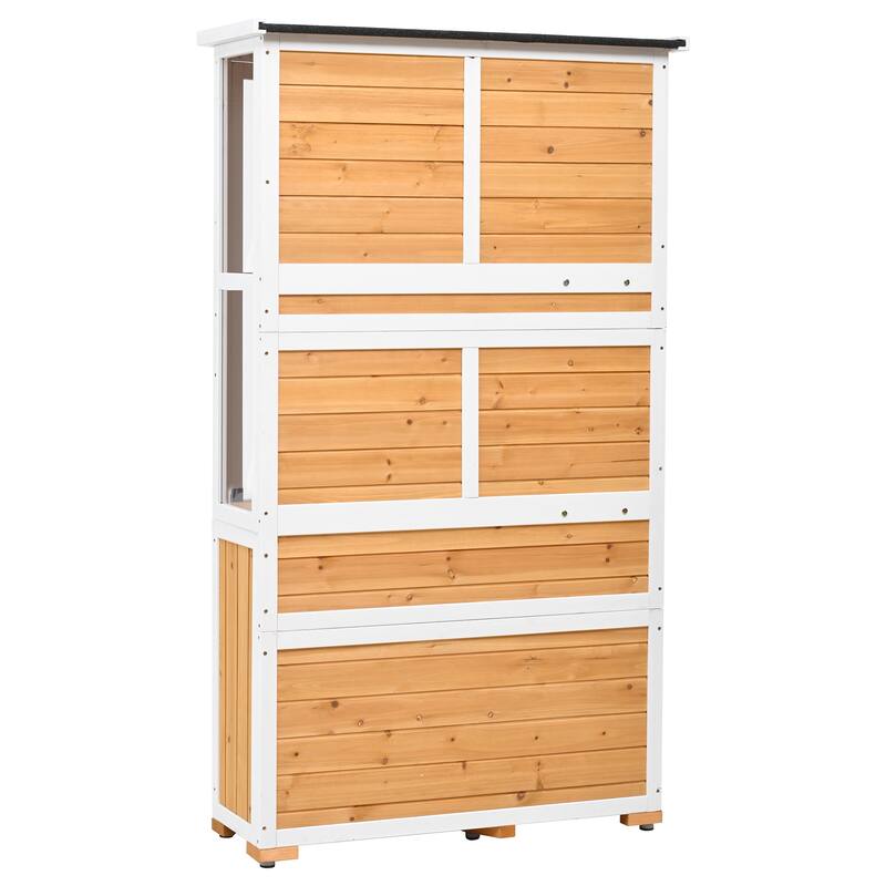 63'' H Mini Greenhouse Cold Frame Garden Wood Storage Cabinet Tool Storage Shed