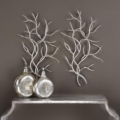 Uttermost Silvertone Iron Branches Wall Art (Set of 2)