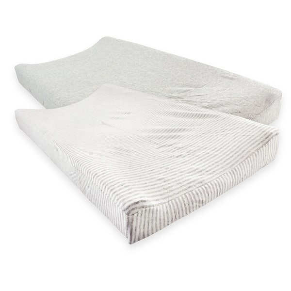 slide 1 of 1, Touched by Nature Baby Organic Cotton Changing Pad Cover, Heather Gray, One Size - Heather Gray Organic Cotton - Heather Gray