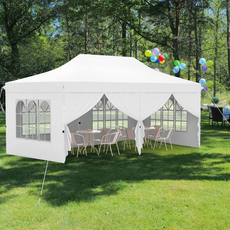 Costway 10 x 20FT Pop up Canopy Outdoor Canopy Tent with 6 Sidewalls - See Details