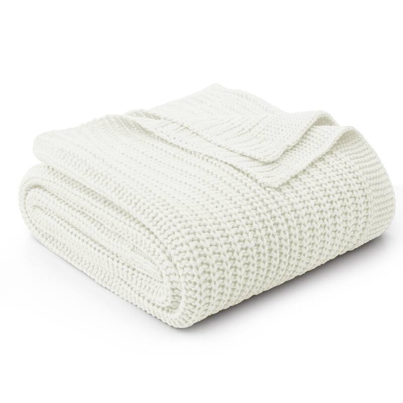 50"x60" Ultra Plush Chunky Knit Throw Blanket Textured Comfort Woven Blanket