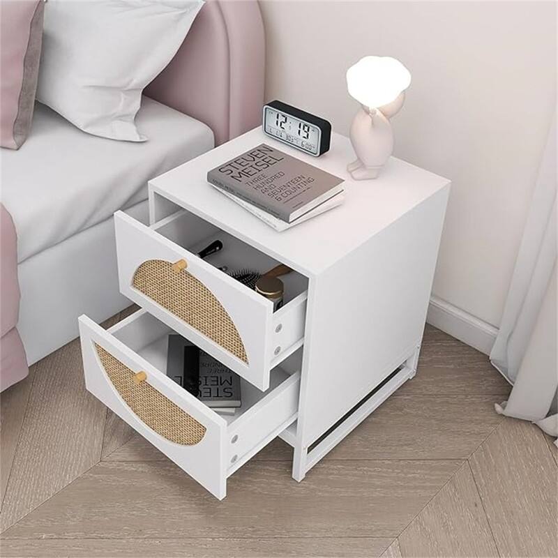 Nightstand with 2 Drawers Set of 1