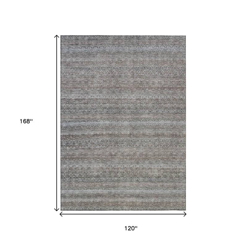 HomeRoots Striped Transitional Rectangle Outdoor Rug
