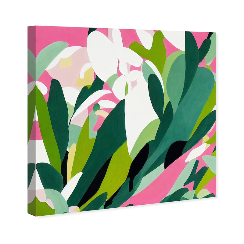Wynwood Studio Canvas Floral and Botanical Aromatic Pastel Green and Tropical Wall Art Canvas Print - Green, Pink