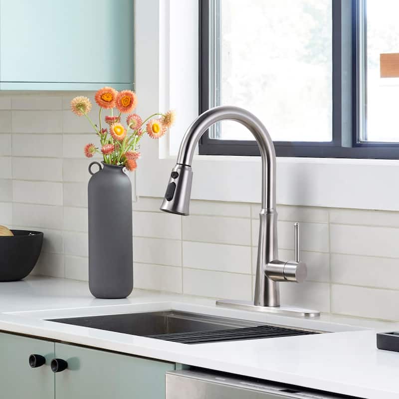 WOWOW Pull Down Kitchen Faucet Spray Head with 9 Adapters Kit