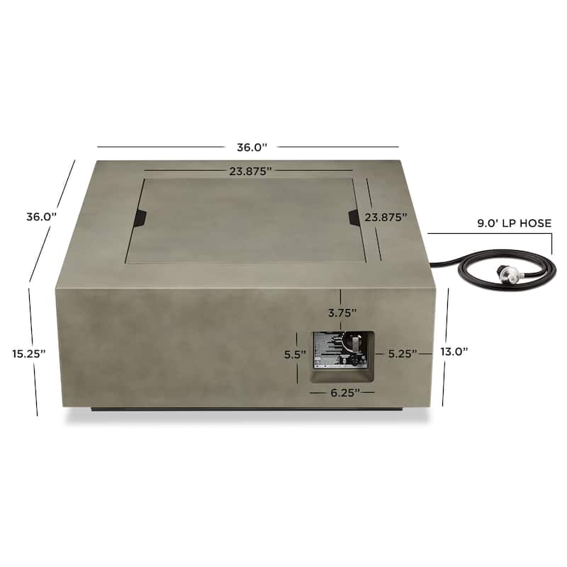 Aegean 36" Square LP Fire Table by Real Flame