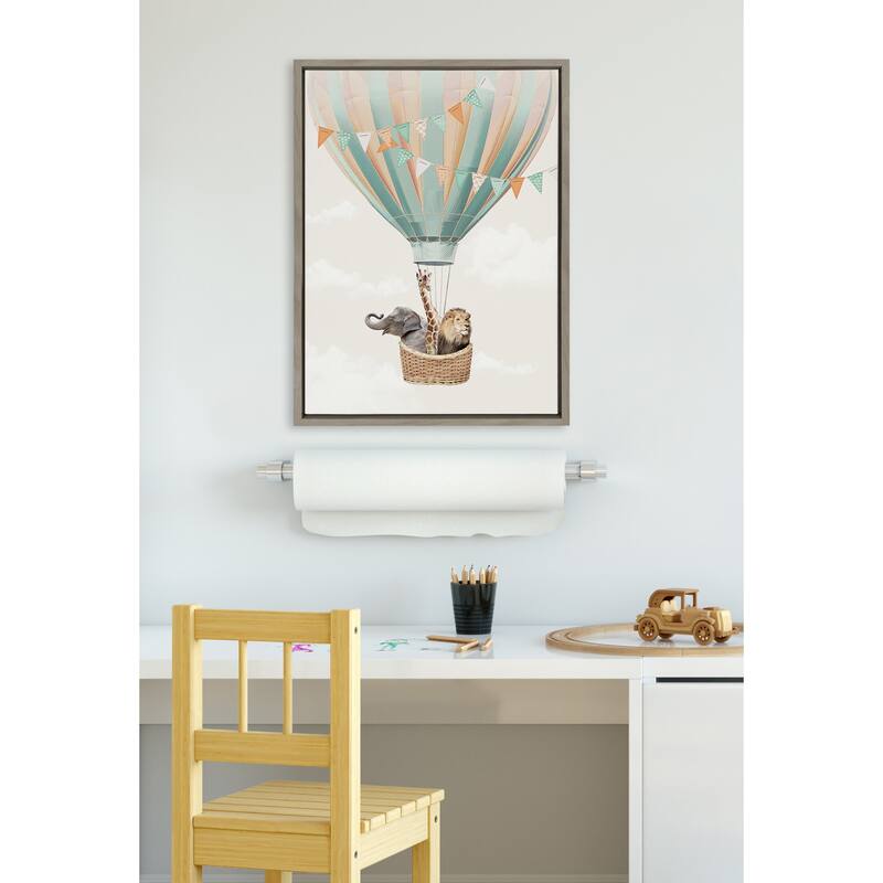 Kate and Laurel Sylvie Hot Air Balloon Travel Framed Canvas by July Art Prints