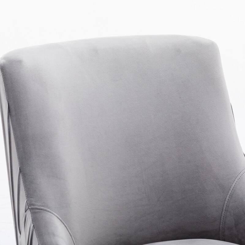 SEYNAR Modern Velvet Pleated Finish Back Dining Chair Set of 2 with Rear Handle