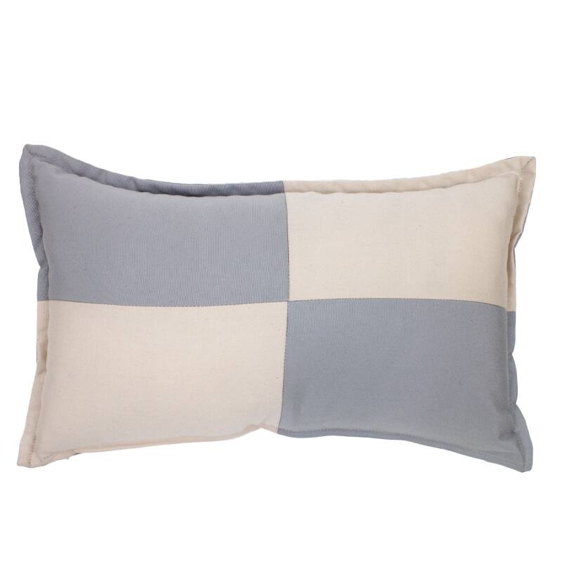 Jiti Outdoor Waterproof Solid Color Checkered Patchwork Lumbar Pillows