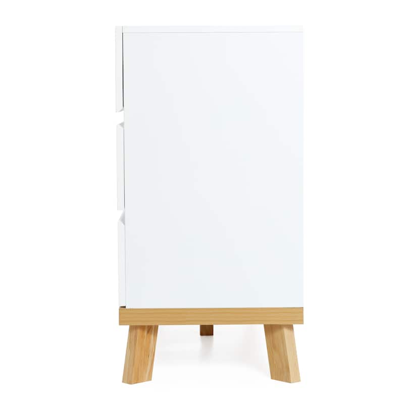 Modern White Wood 6-Drawer Dresser