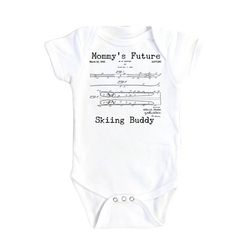 Skiing Patent - Baby Boy Girl Clothes Infant Bodysuit Funny Cute Newborn