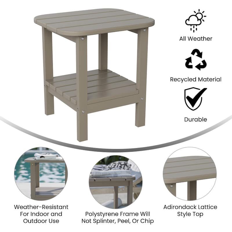 Commercial Grade All-Weather Adirondack Style Patio Side Table