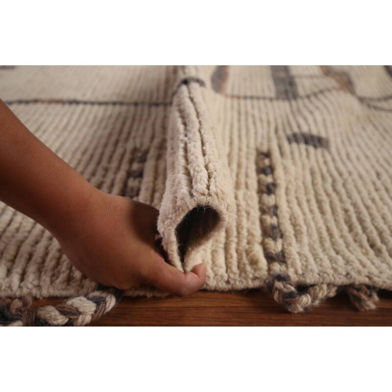 All-Over Abstract Moroccan Large Oriental Rug Handmade Wool Carpet - 9'11"x 14'5"