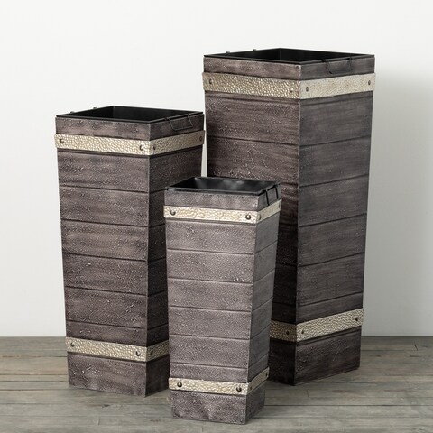 Sullivans 24.25 in., 30.2.5 in. and 36.25 in. Trim Tall Tapered Pots - Set of 3