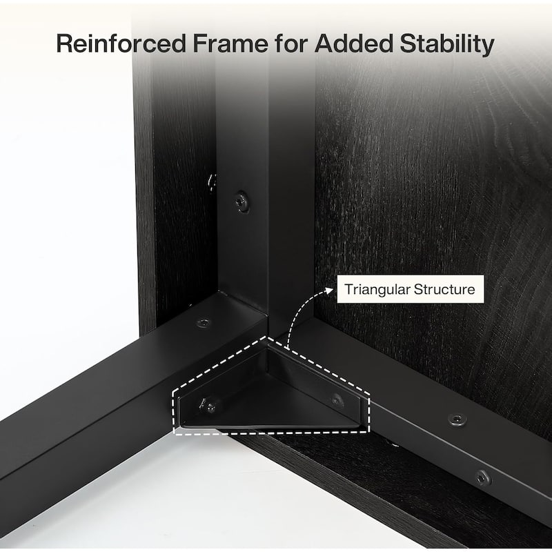 Farmhouse Dining Table, 55 Inches Industrial Rectangular Kitchen Dinner Table