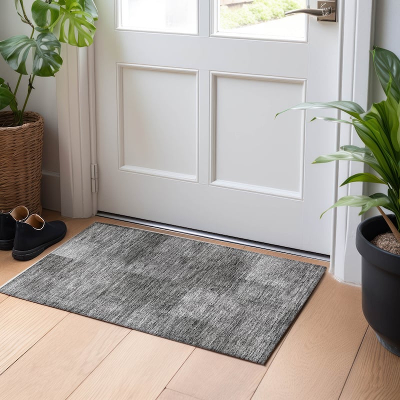 Premium Washable Super Soft Solid Ombre Mayfield Rug - Gray - 1' 8" x 2' 6" - Rectangle