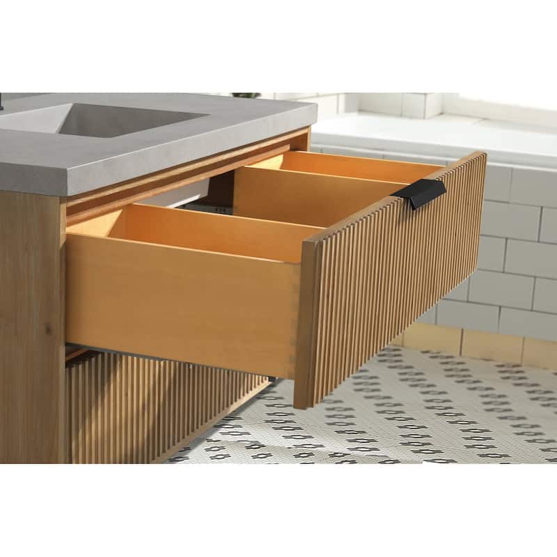 Ari Bath San Diego 42" Floating Bathroom Vanity Weathered Fir