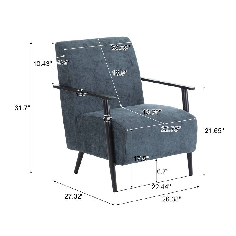 Polyester Lounge Chairs (Set of 2） with Sturdy Metal Frames, Ergonomic Design, and Space-Saving Profile
