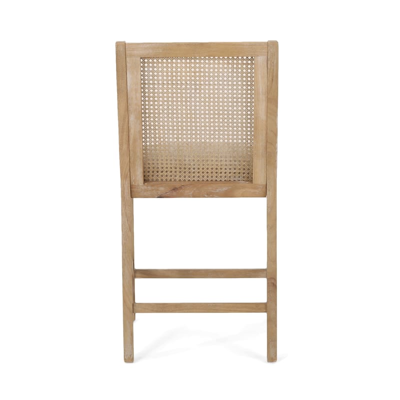 Christopher Knight Home Cataldo Fabric Upholstered Wood and Cane 25.5-Inch Counter Stools (Set of 2)