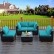 preview thumbnail 33 of 61, Costway 5PCS Patio Rattan Furniture Set Cushioned Sofa & Chair Coffee