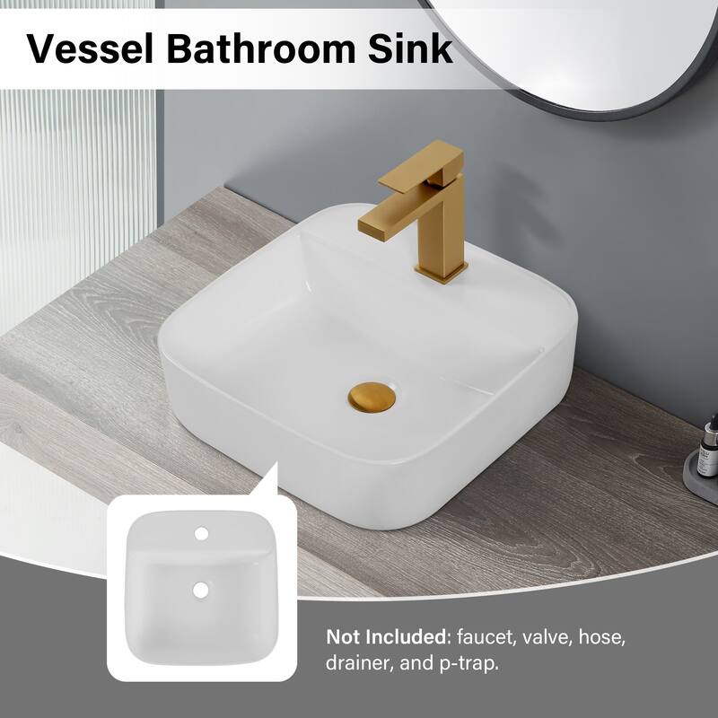 Square Countertop Ceramic Washbasin
