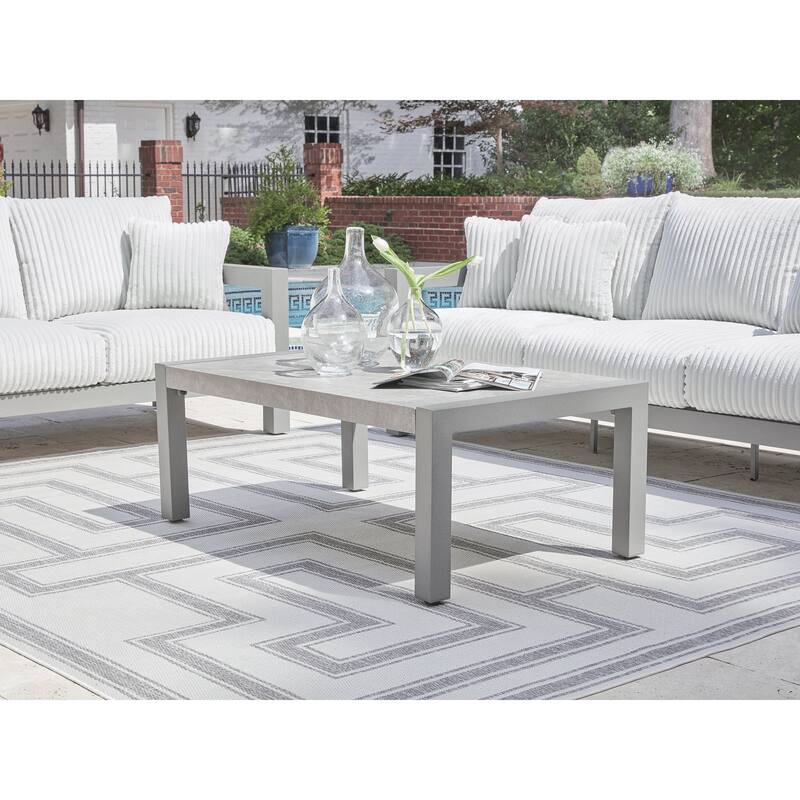 Signature Design by Ashley Moonlight View Gray Outdoor Coffee Table - 48" W x 28" D x 18" H