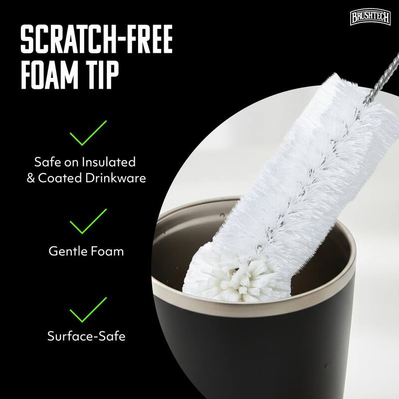 Brushtech Foam-Tipped Travel Mug Washing Brush - 15 in