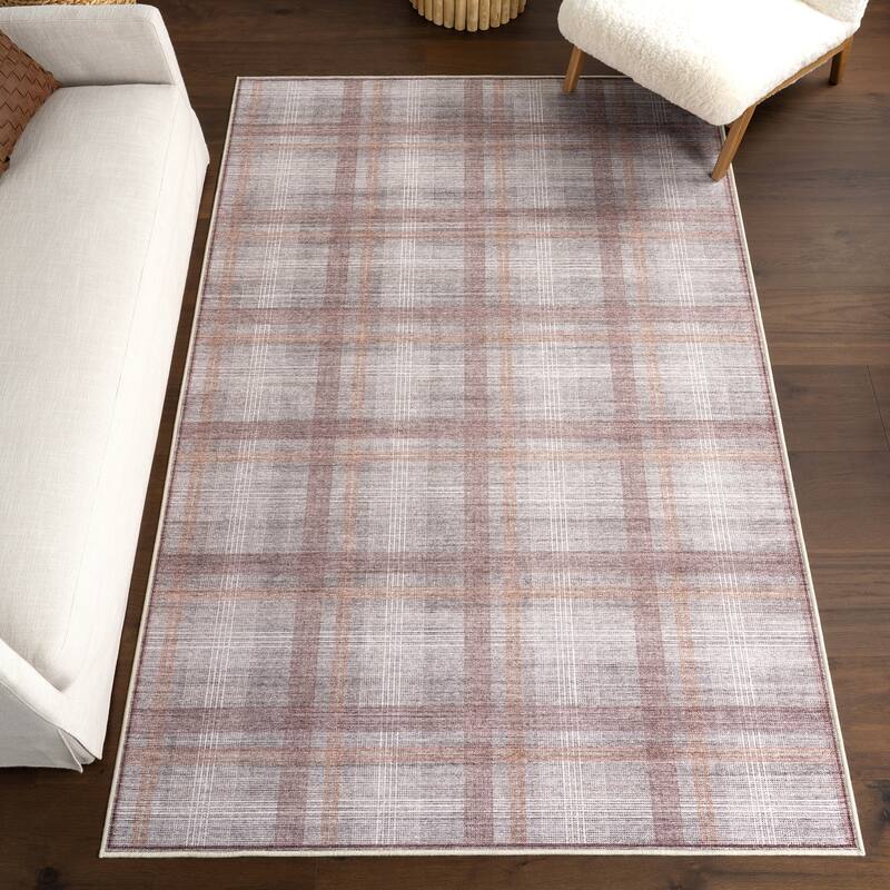Nuloom Ursula Rustic Plaid Area Rug - 6' x 9' - Grey - Rectangle