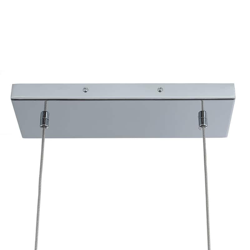 Modern 5-Light Bell Glass Chrome Linear LED Chandelier - N/A