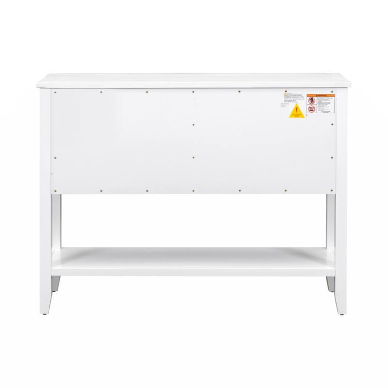 Cambridge Series Ample Storage Vintage Console Table with Four Small Drawers and Bottom Shelf