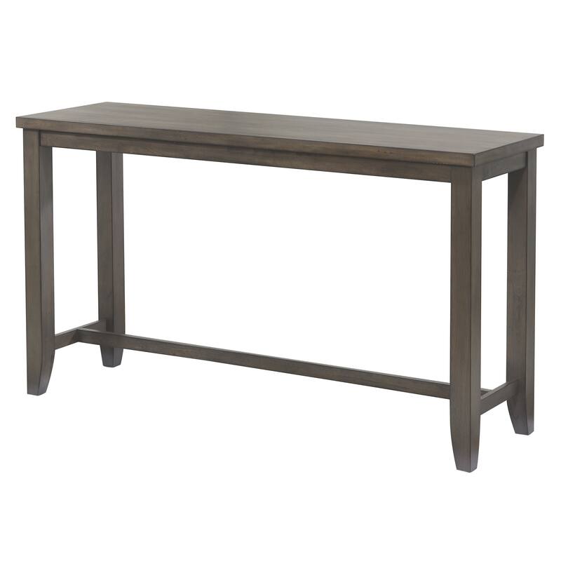 Distressed Rectangular Narrow Wooden Dining Table - 65.5" - Gray